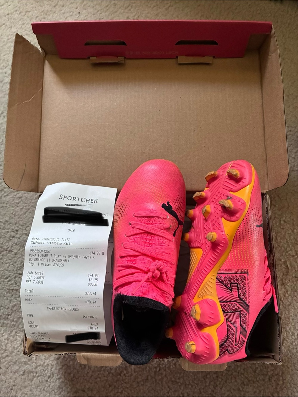 Barely worn - Puma toddler cleats/soccer shoes size US11